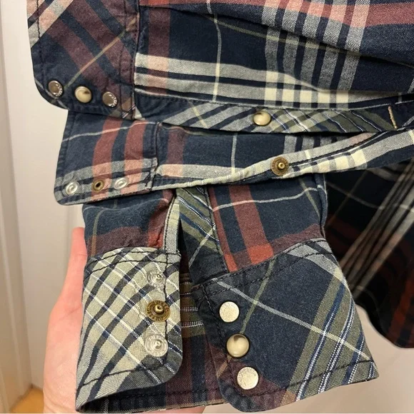 DIESEL Industry Men’s XXL Plaid Pearl Snap Button-Up Long Sleeve Shirt Cotton - Picture 3 of 12